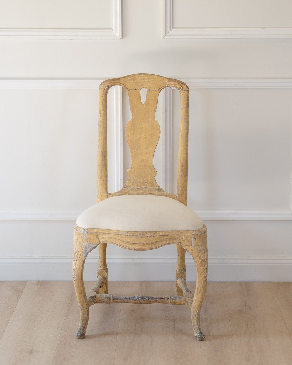 Swedish Rococo Chair in Original Paint, Stockholm, circa 1760 - JAA
