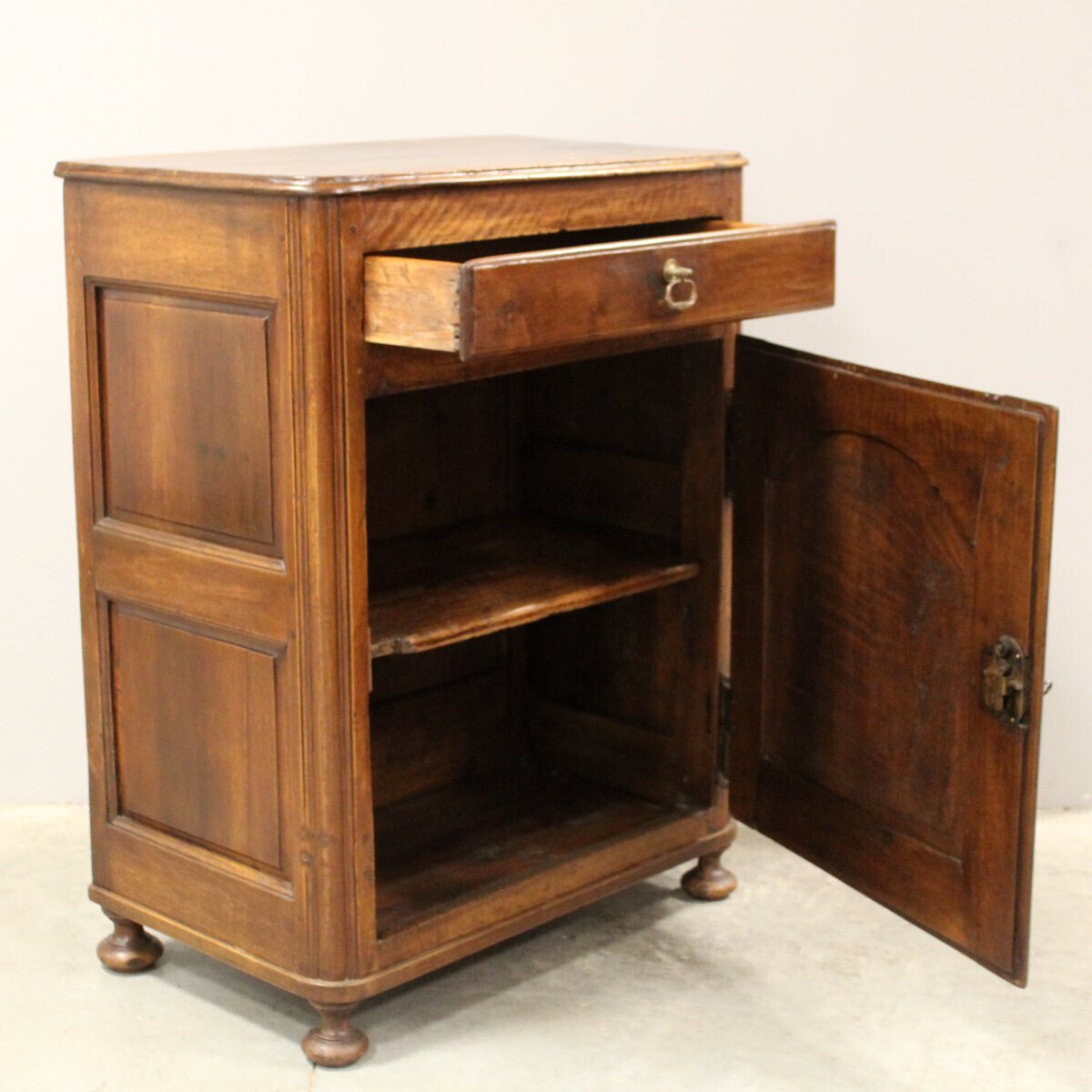 Italian Walnut Buffet with Arched Panel Door, 18th Century - JAA