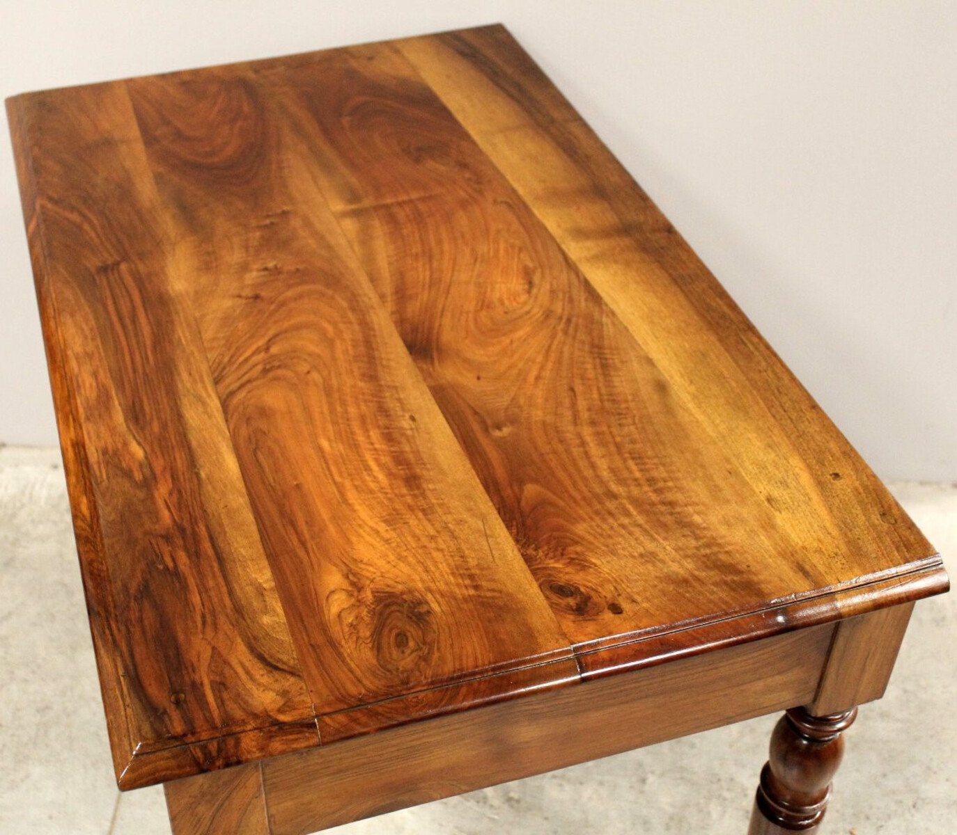 Italian Walnut Writing Table with Three Drawers, Late 19th Century - JAA