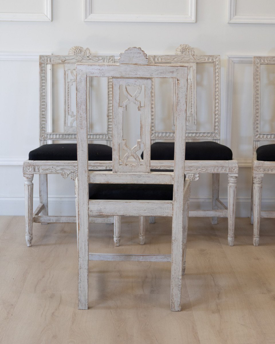 Set of Six Gustavian Chairs, Lindome, Sweden, 19th Century - JAA
