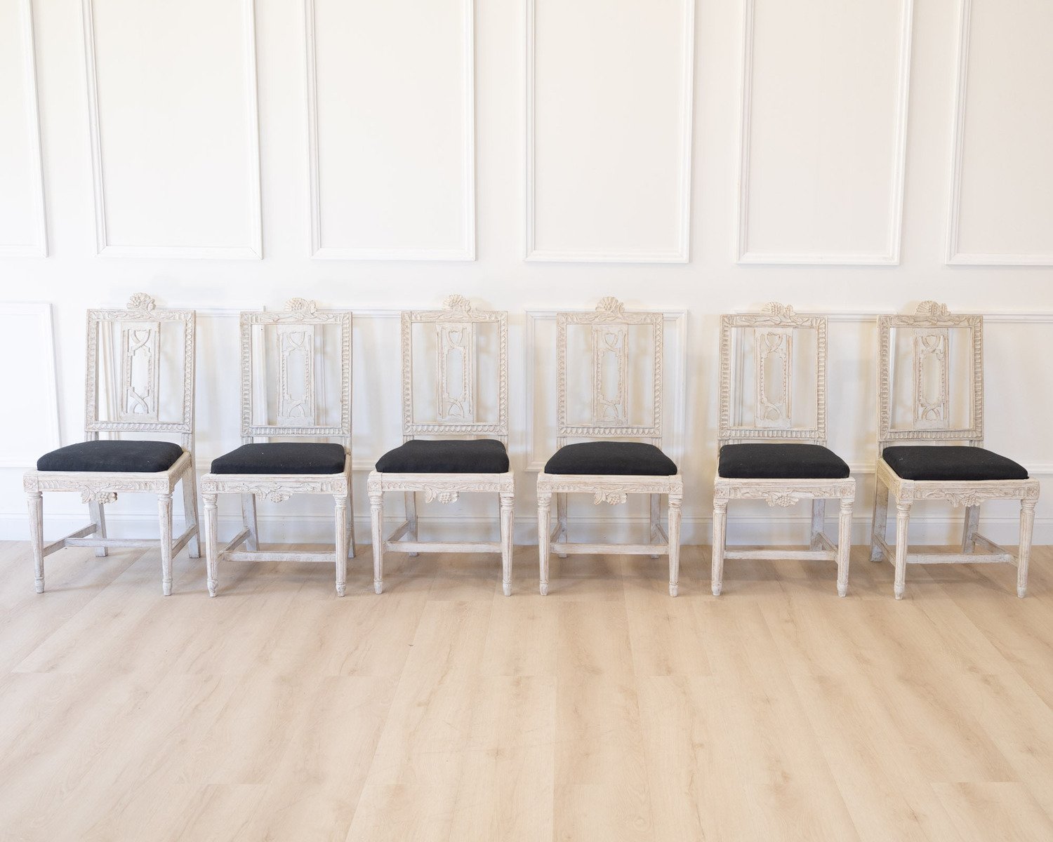 Set of Six Gustavian Chairs, Lindome, Sweden, 19th Century - JAA