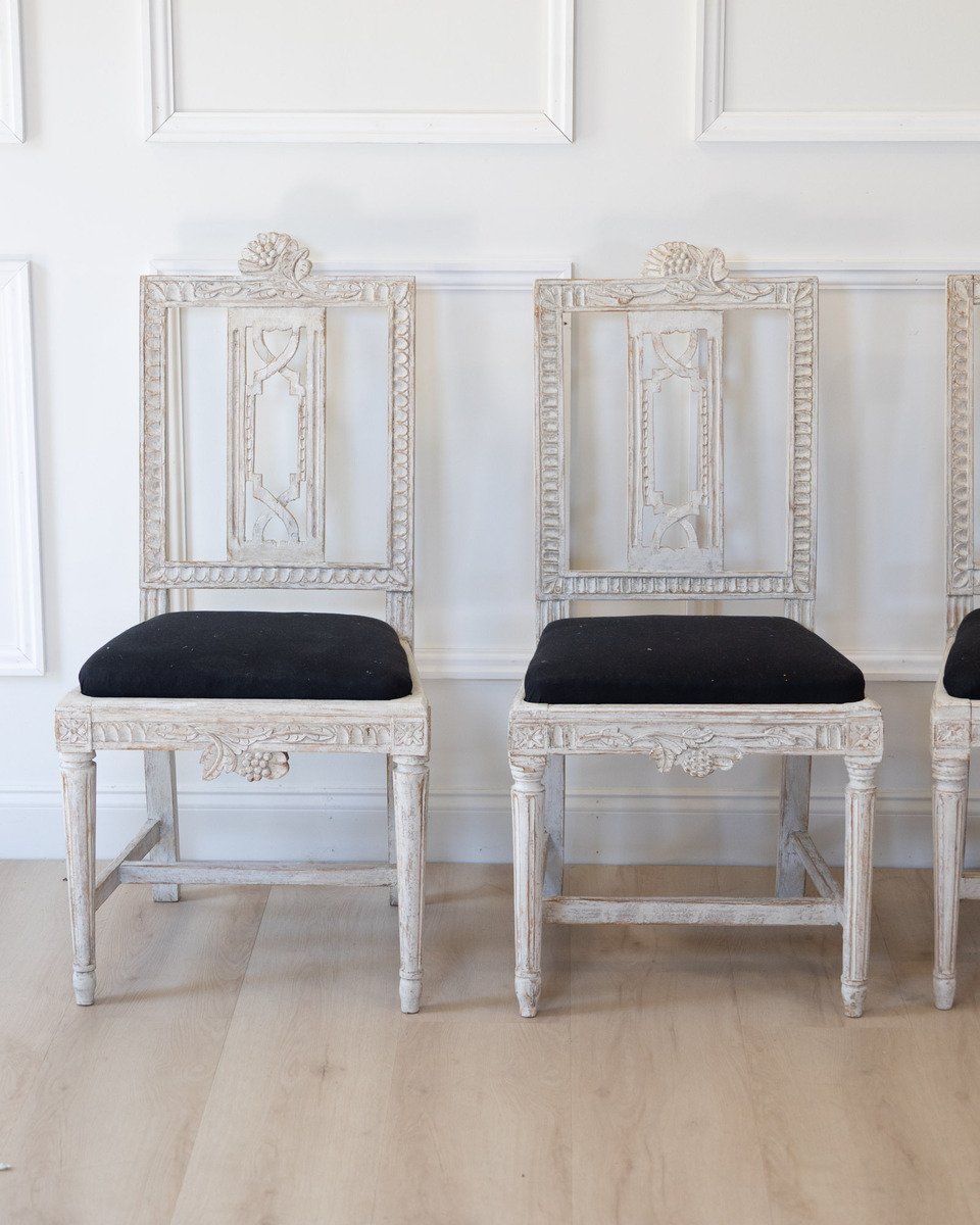 Set of Six Gustavian Chairs, Lindome, Sweden, 19th Century - JAA