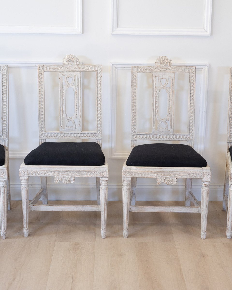 Set of Six Gustavian Chairs, Lindome, Sweden, 19th Century - JAA