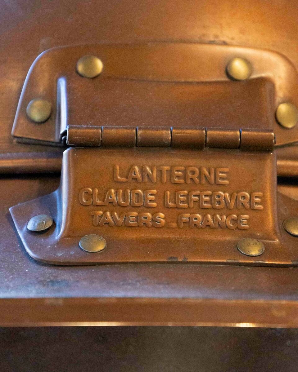 On Hold - Pair of Early 20th-Century French Copper and Iron Hanging Lanterns - JAA