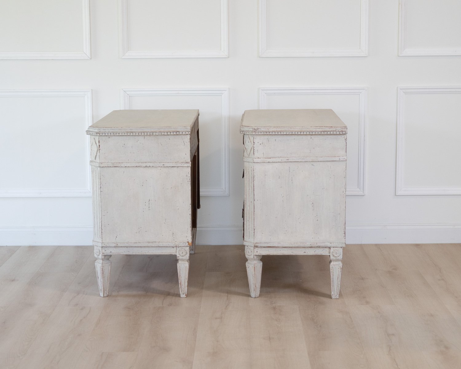 Pair of Swedish White Painted Chests of Drawers, circa 1920 - JAA