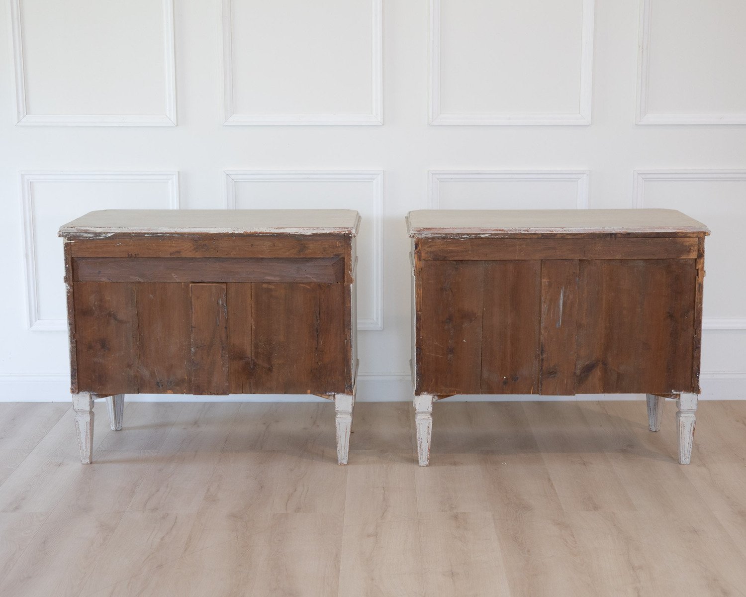 Pair of Swedish White Painted Chests of Drawers, circa 1920 - JAA