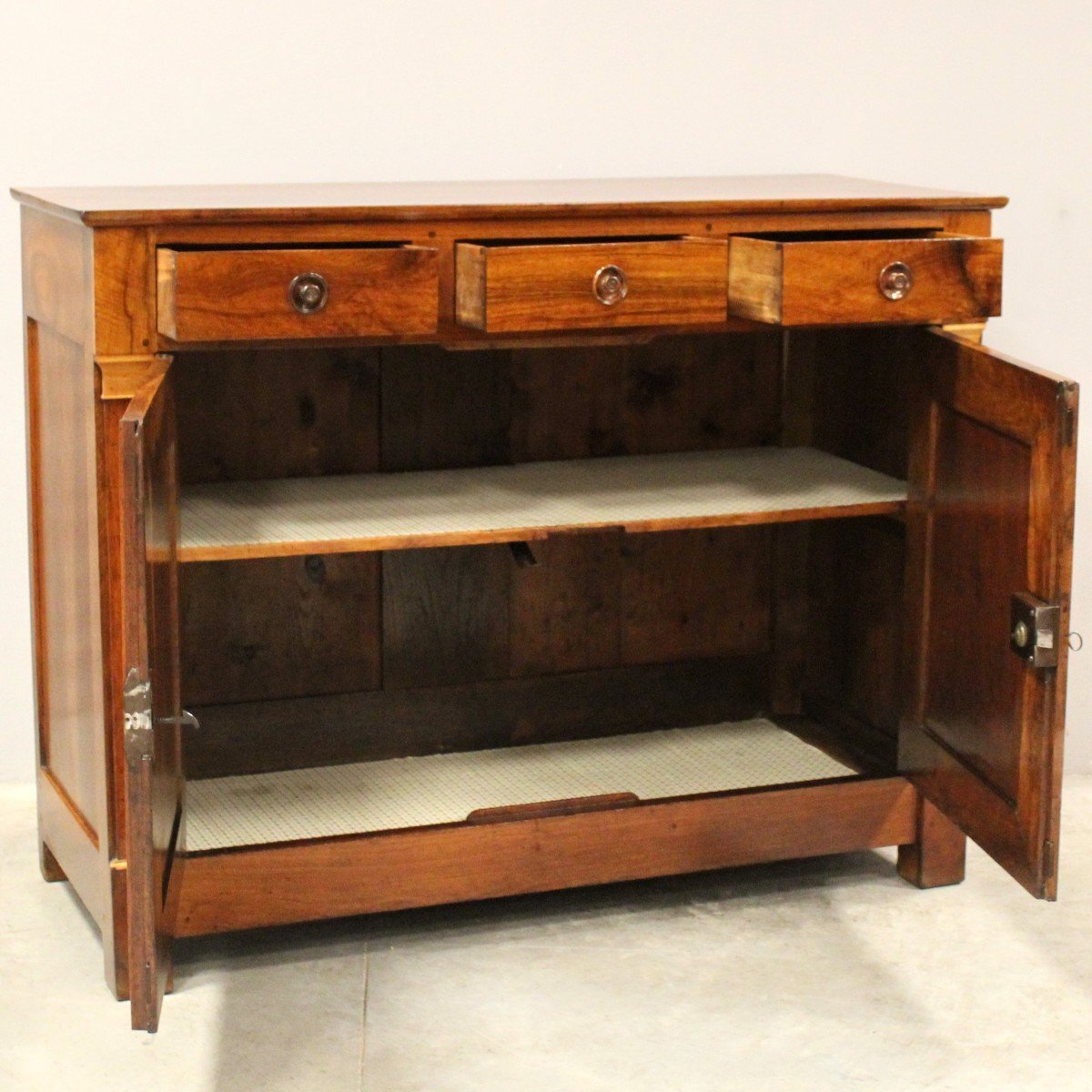 Italian Walnut Buffet with Gilt Capitals, 19th Century - JAA