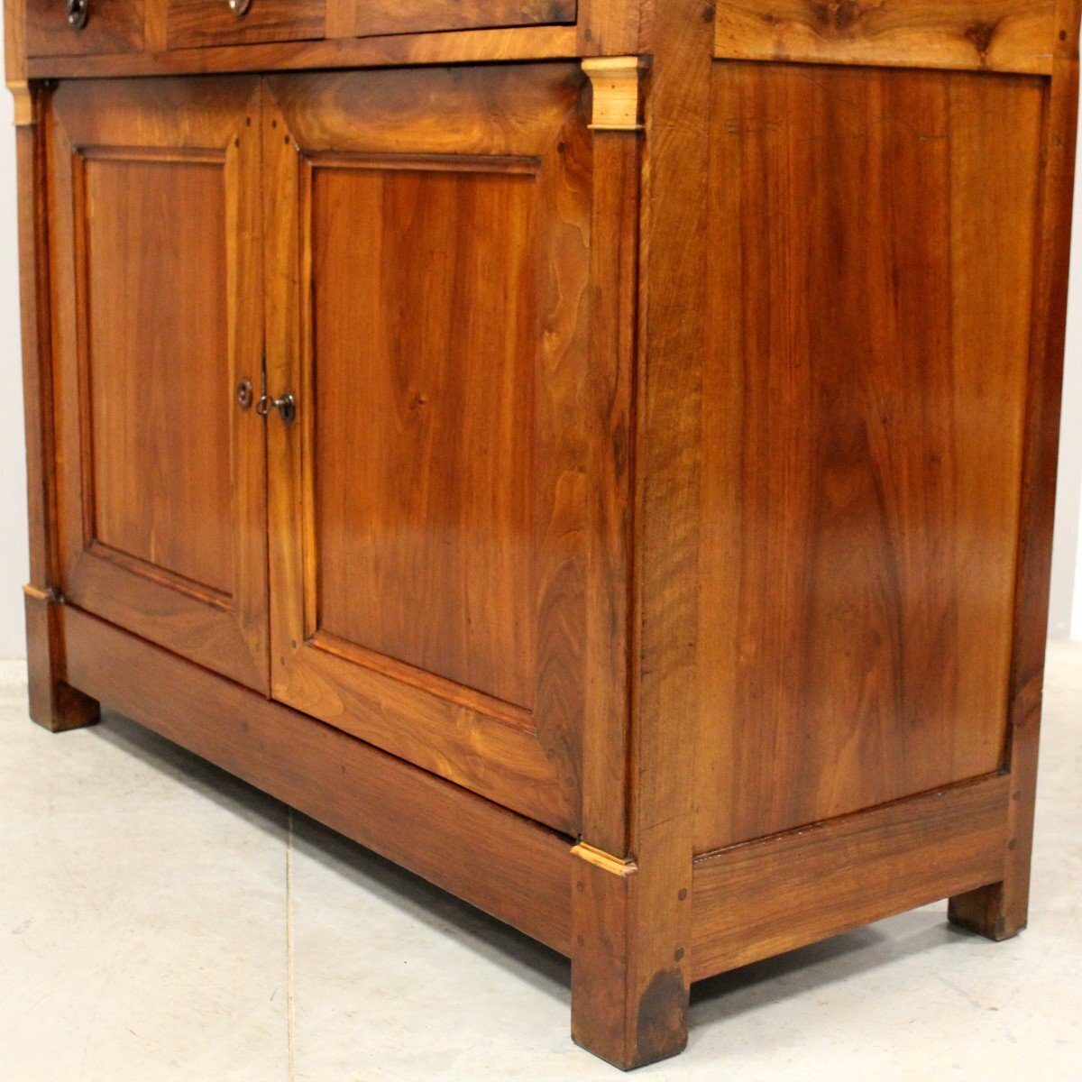 Italian Walnut Buffet with Gilt Capitals, 19th Century - JAA