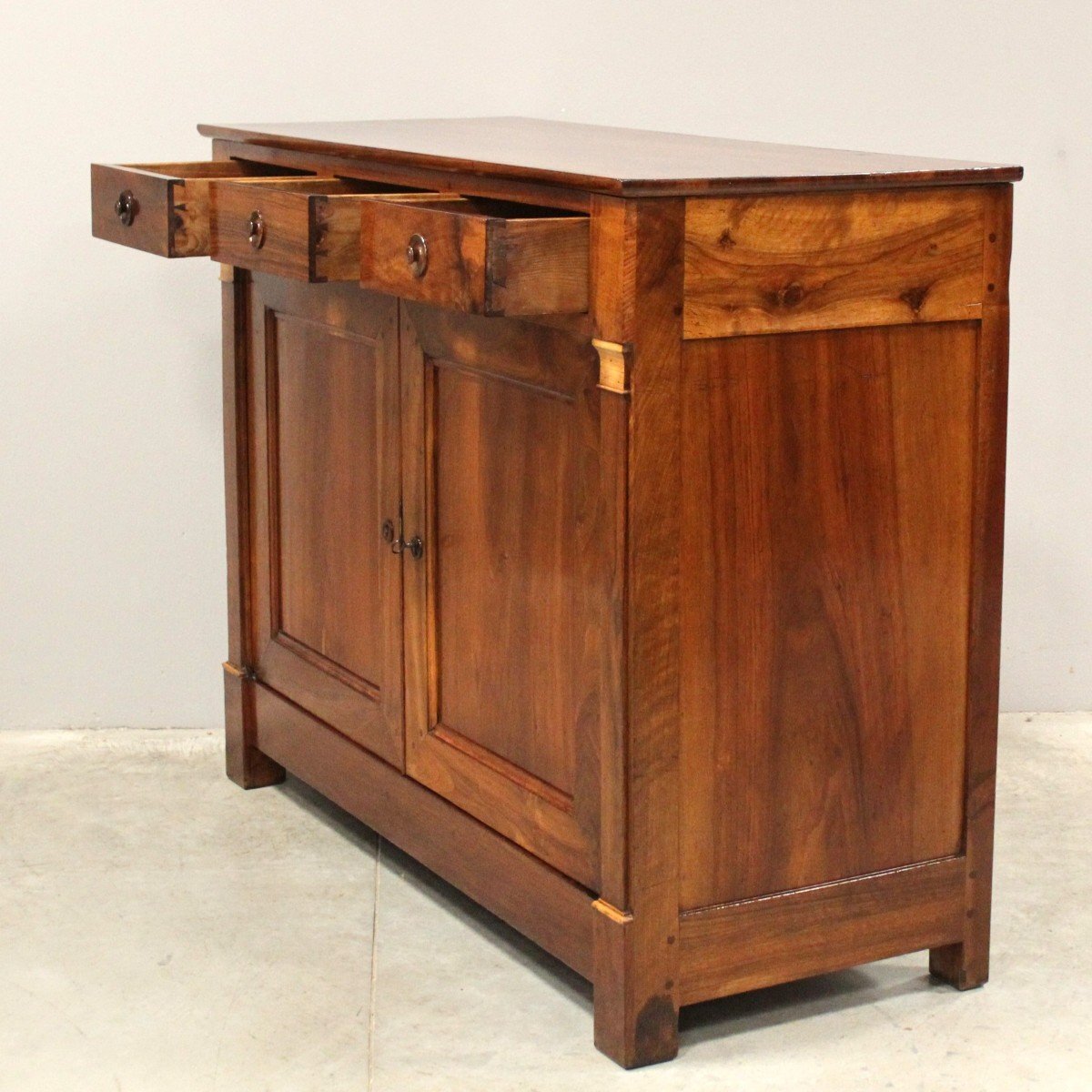 Italian Walnut Buffet with Gilt Capitals, 19th Century - JAA