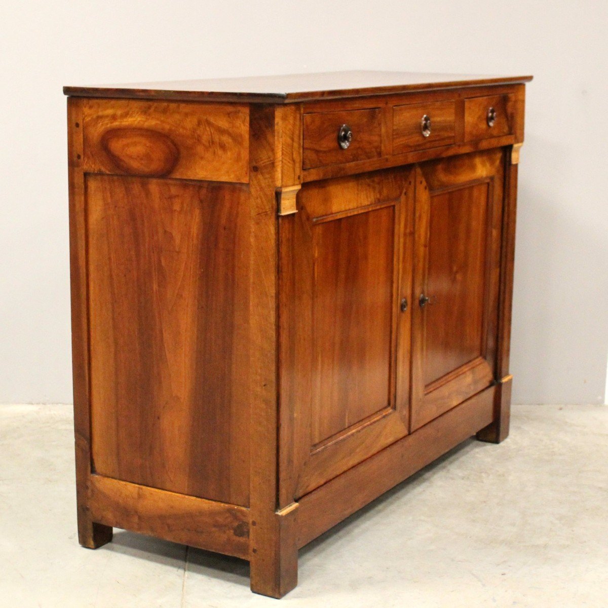 Italian Walnut Buffet with Gilt Capitals, 19th Century - JAA