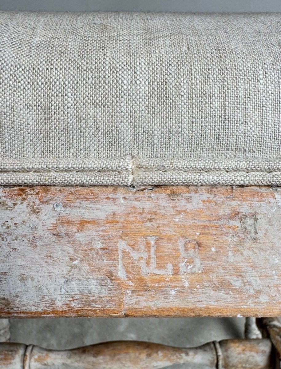 Set of Eight Swedish Gustavian Spindle-Back Chairs in Original Scraped Paint - JAA