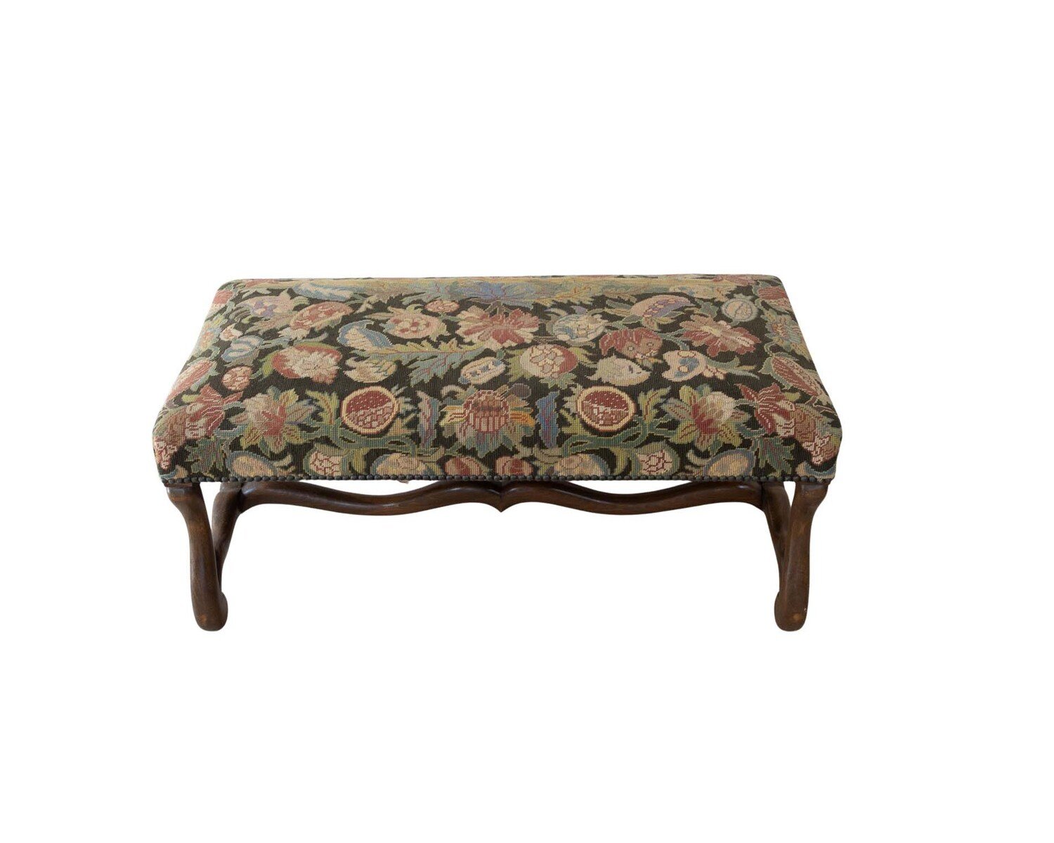 French Beech Os de Mouton Bench, Late 19th Century