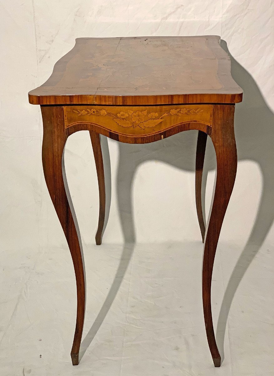Napoleon III Style Inlaid Walnut Coffee Table, Italy, Mid-19th Century - JAA