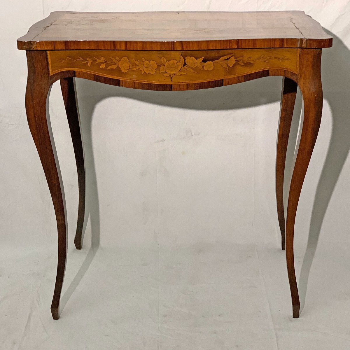Napoleon III Style Inlaid Walnut Coffee Table, Italy, Mid-19th Century - JAA