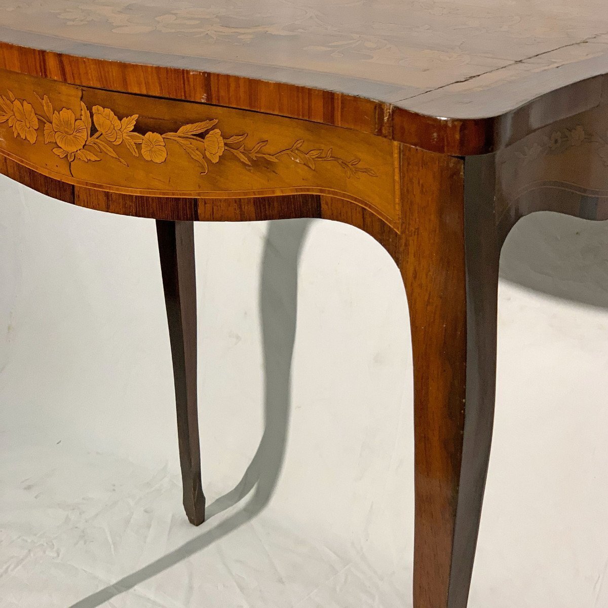 Napoleon III Style Inlaid Walnut Coffee Table, Italy, Mid-19th Century - JAA