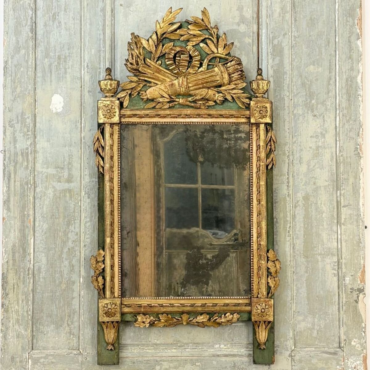 Large Louis XVI-era gilded mirror - JAA