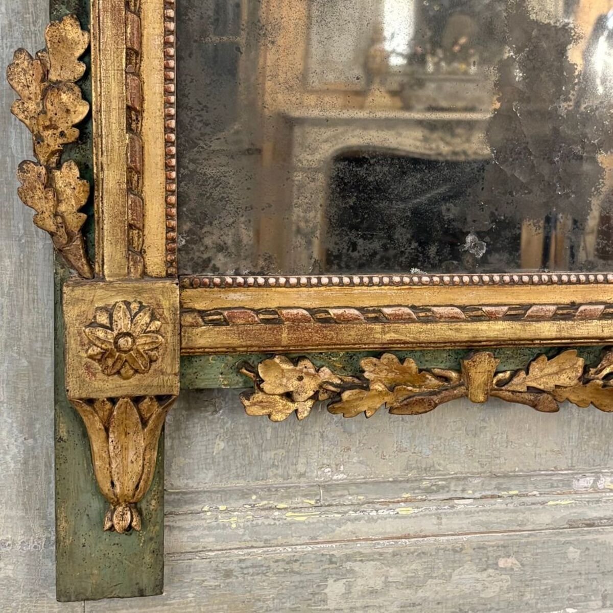 Large Louis XVI-era gilded mirror - JAA