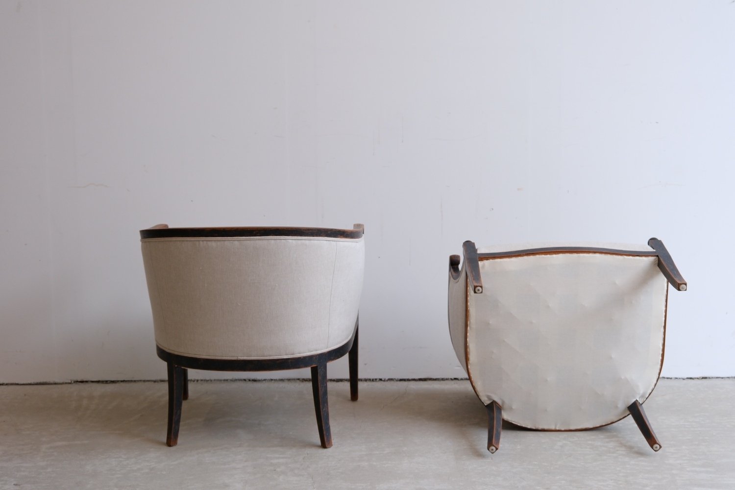 Pair of Swedish Barrel Back Club Chairs, circa 1910 - JAA