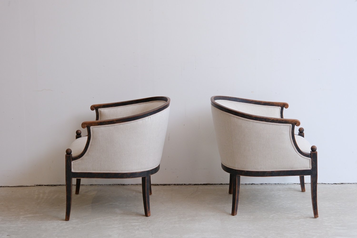Pair of Swedish Barrel Back Club Chairs, circa 1910 - JAA
