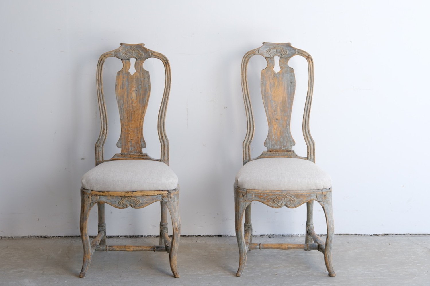 Pair of Provincial Rococo Chairs in Original Paint, circa 1790 - JAA