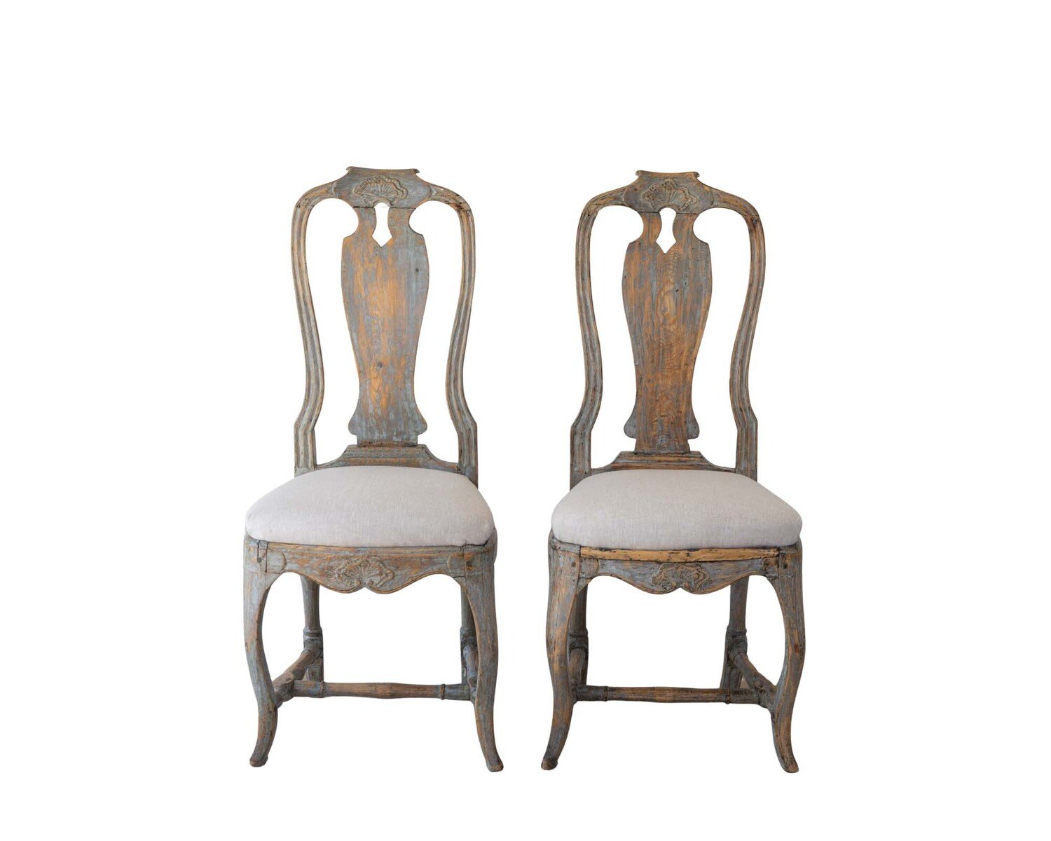 Pair of Provincial Rococo Chairs in Original Paint, circa 1790