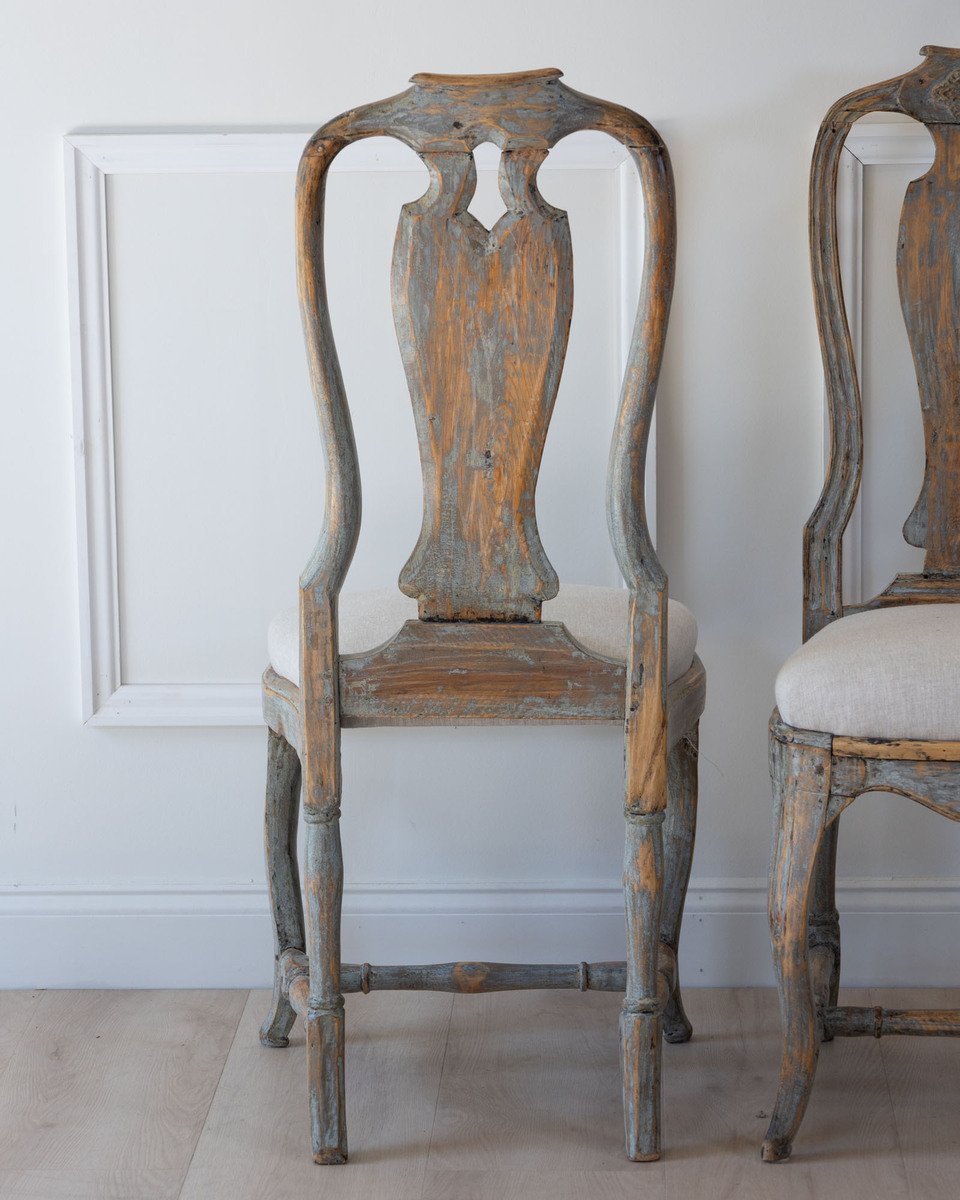 Pair of Provincial Rococo Chairs in Original Paint, circa 1790 - JAA