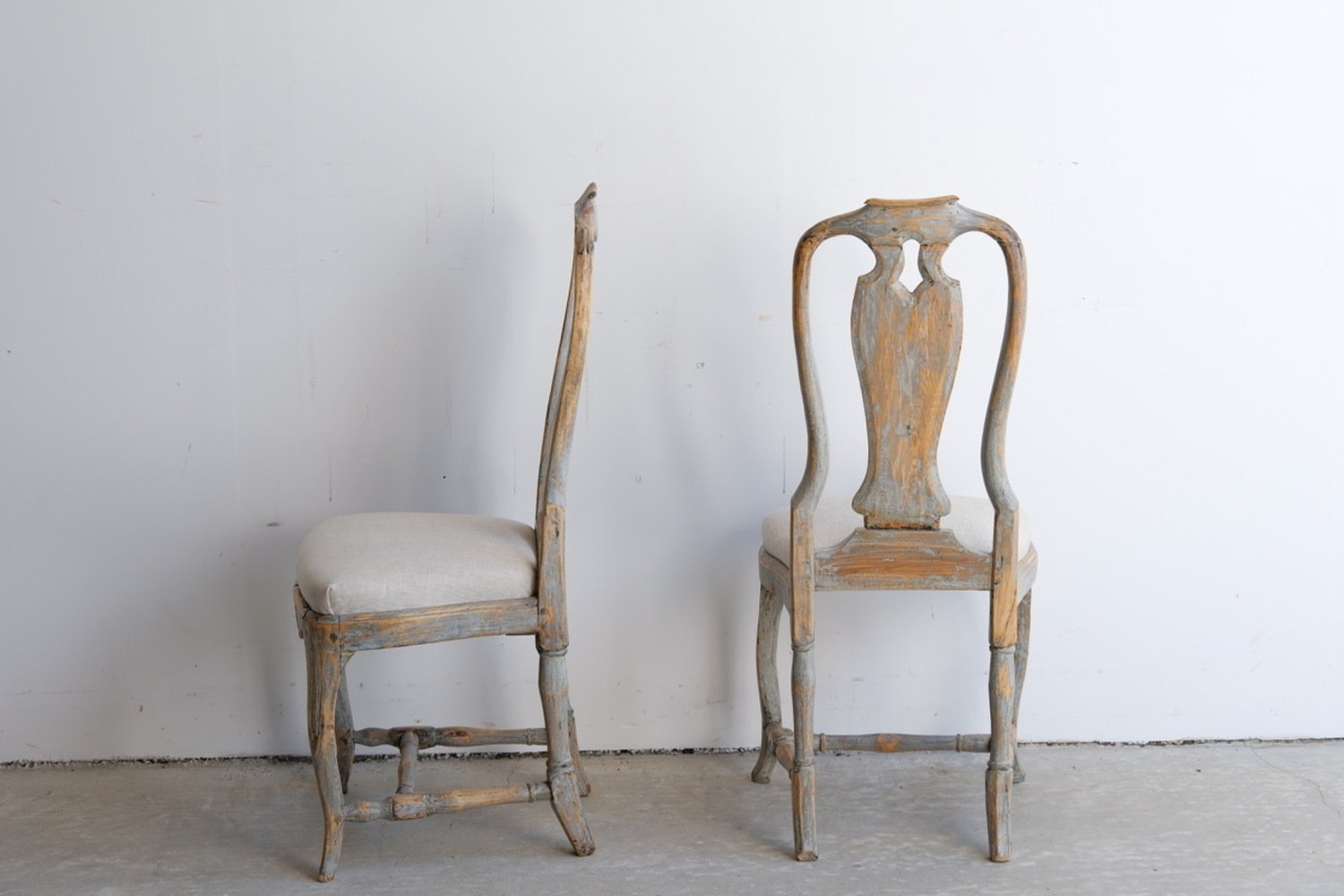 Pair of Provincial Rococo Chairs in Original Paint, circa 1790 - JAA