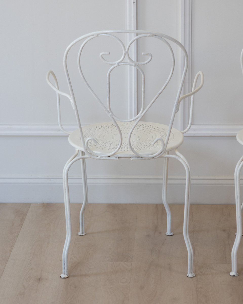 Set of Four 19th Century French Wrought Iron Garden Chairs - JAA