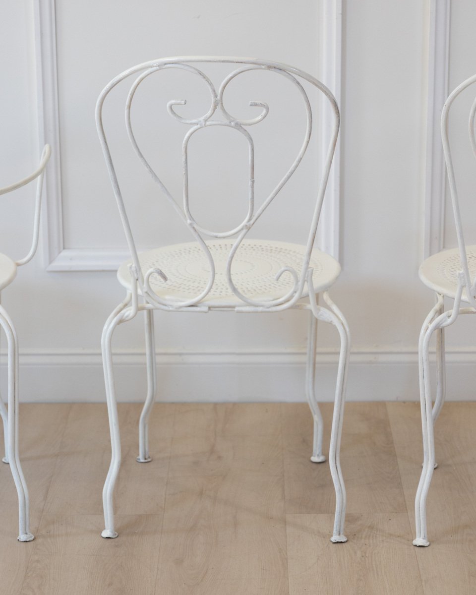 Set of Four 19th Century French Wrought Iron Garden Chairs - JAA