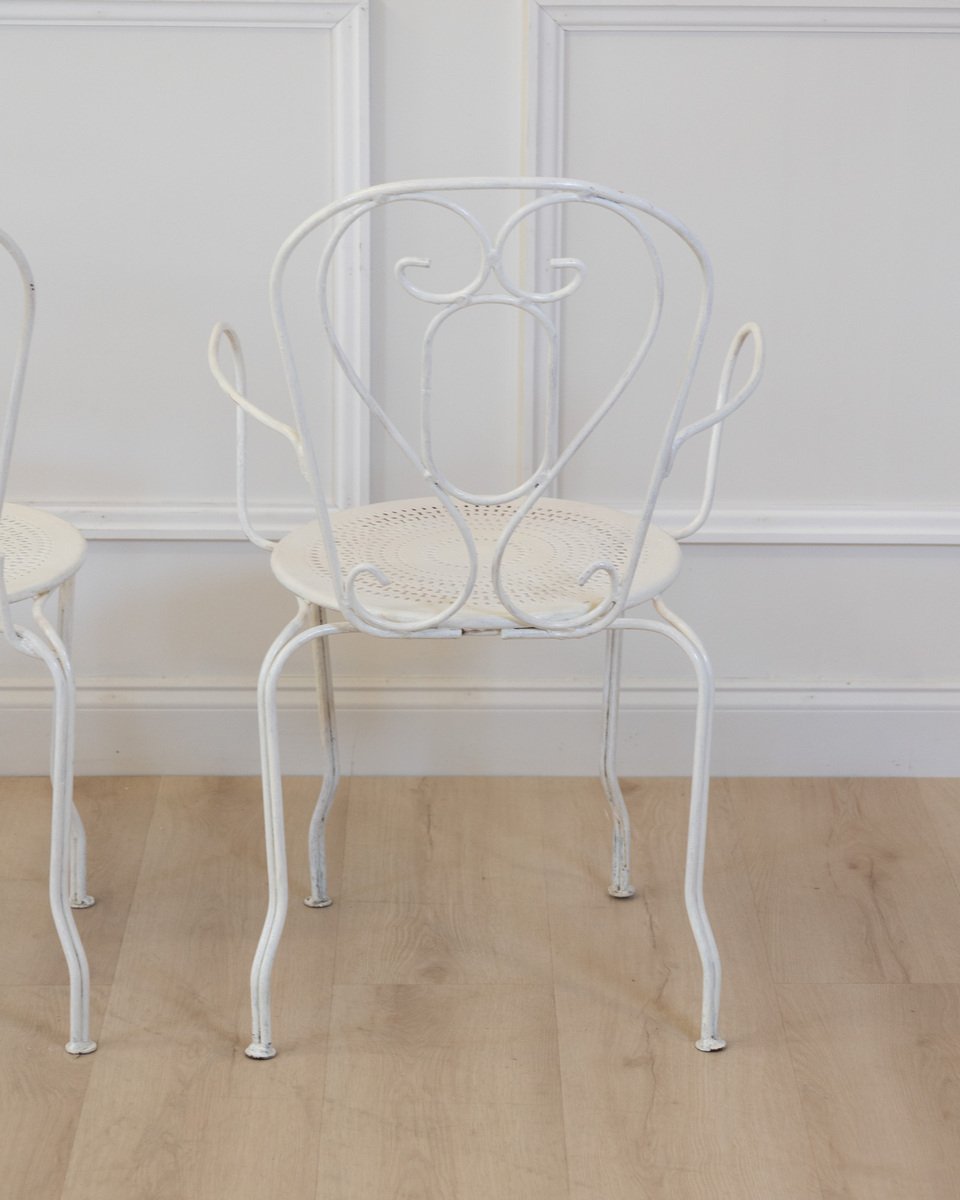Set of Four 19th Century French Wrought Iron Garden Chairs - JAA