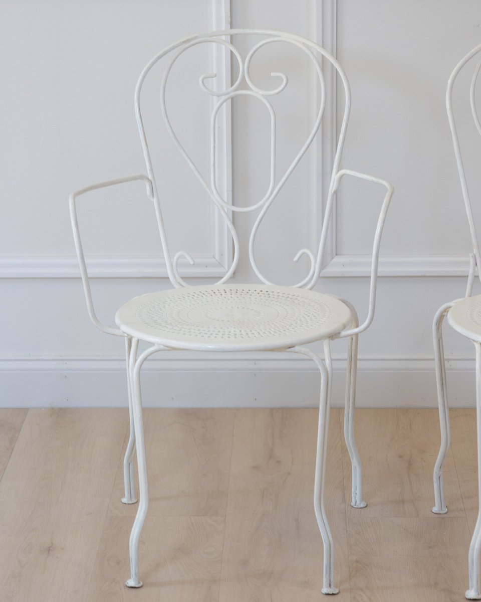 Set of Four 19th Century French Wrought Iron Garden Chairs - JAA