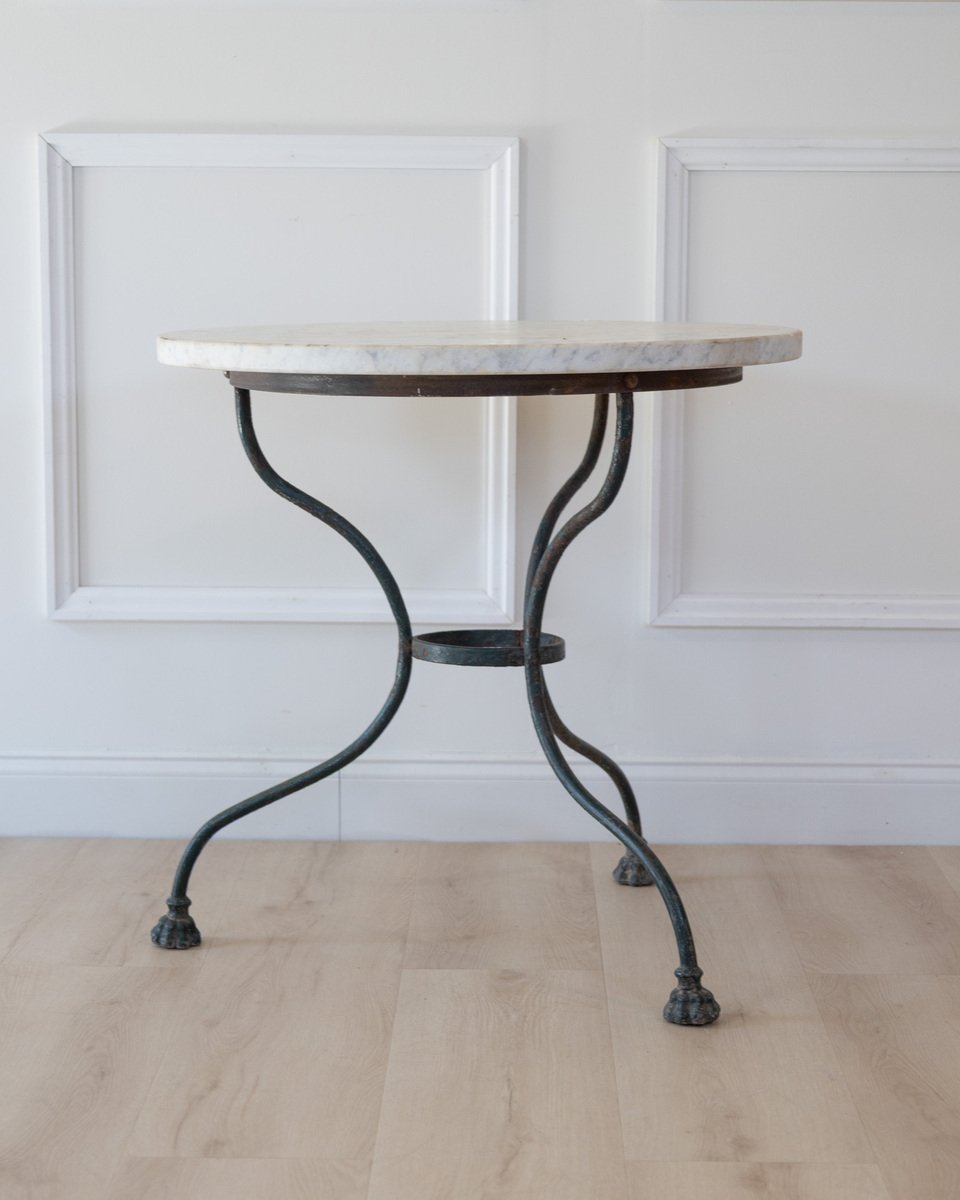 19th Century French Carrara Marble Garden Table - JAA