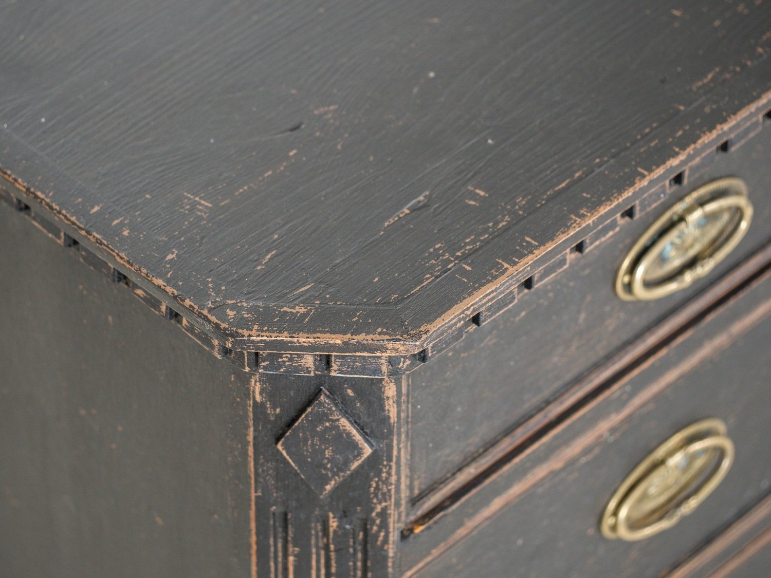 Pair of wide Scandinavian black chests of drawers, circa 100 years old. - JAA