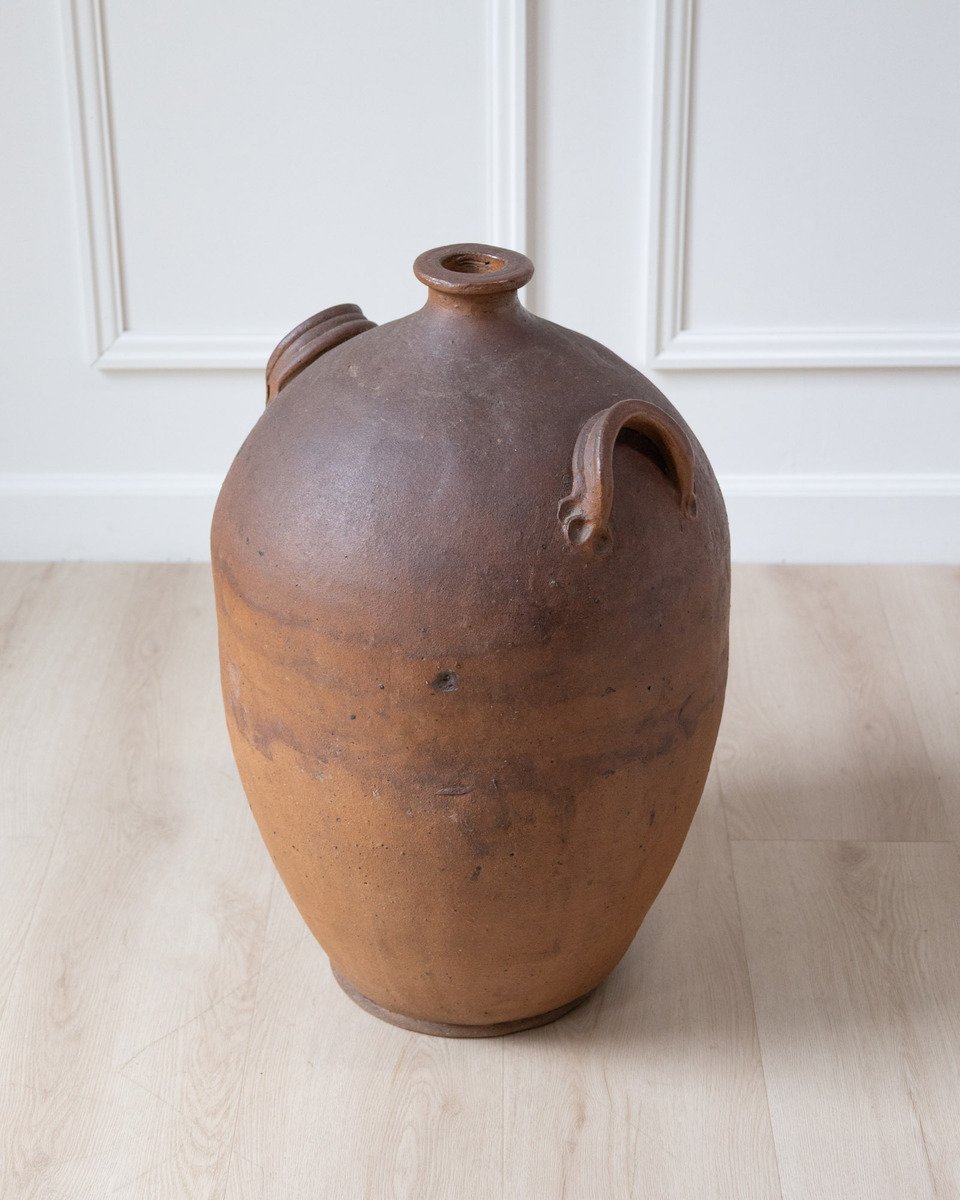 19th Century French Glazed Stoneware Jar with Two Handles - JAA