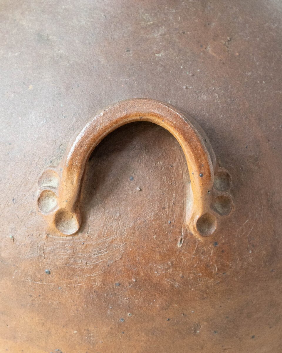19th Century French Glazed Stoneware Jar with Two Handles - JAA