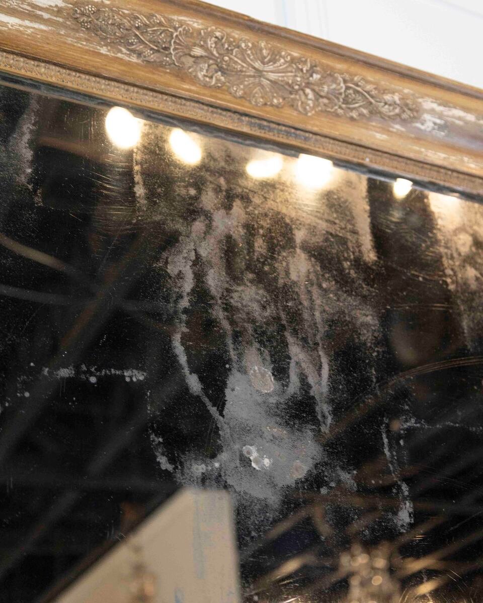 French 19th Century Empire Painted Mercury-Glass Mirror - JAA