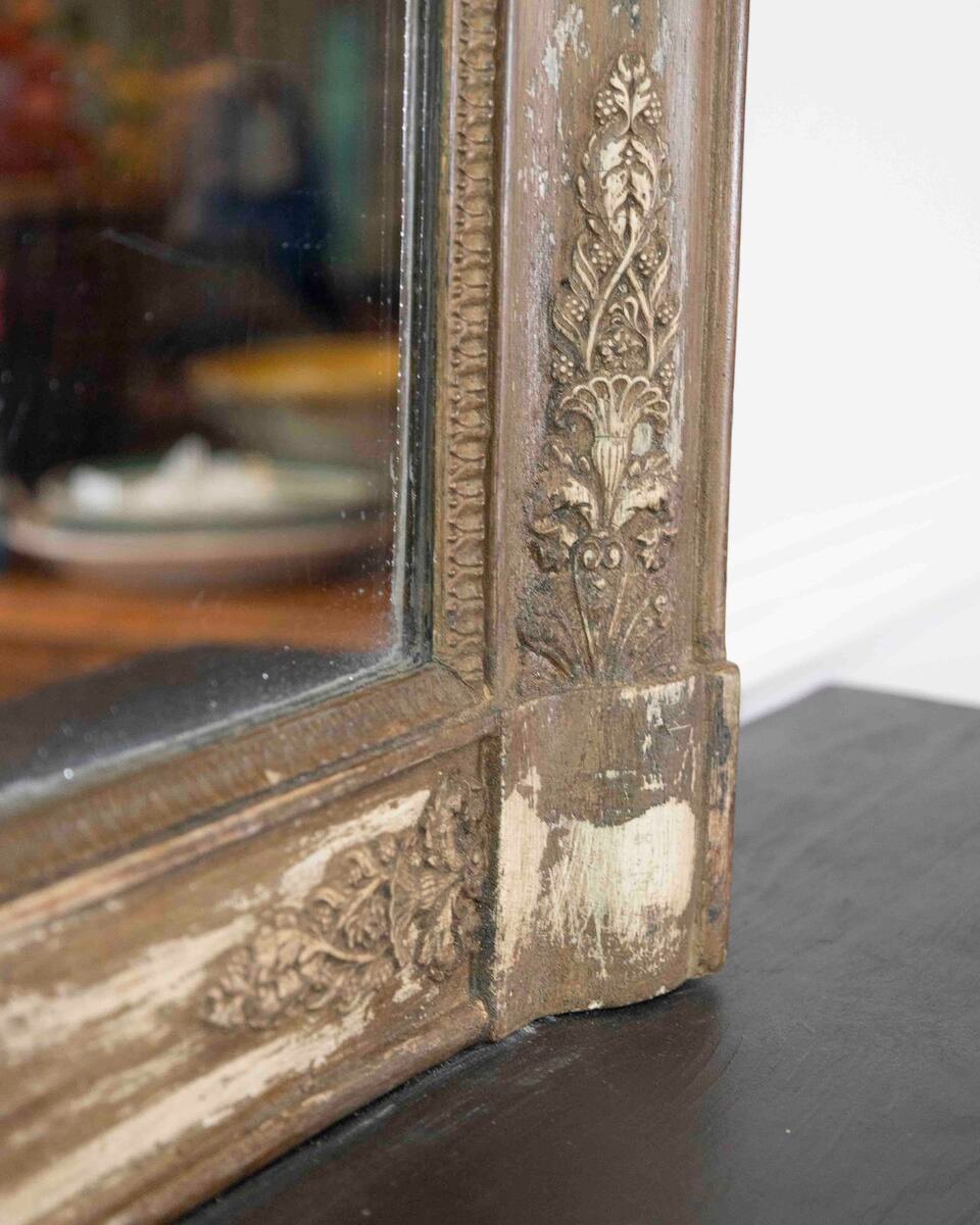 French 19th Century Empire Painted Mercury-Glass Mirror - JAA