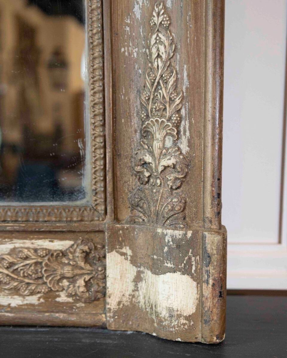 French 19th Century Empire Painted Mercury-Glass Mirror - JAA