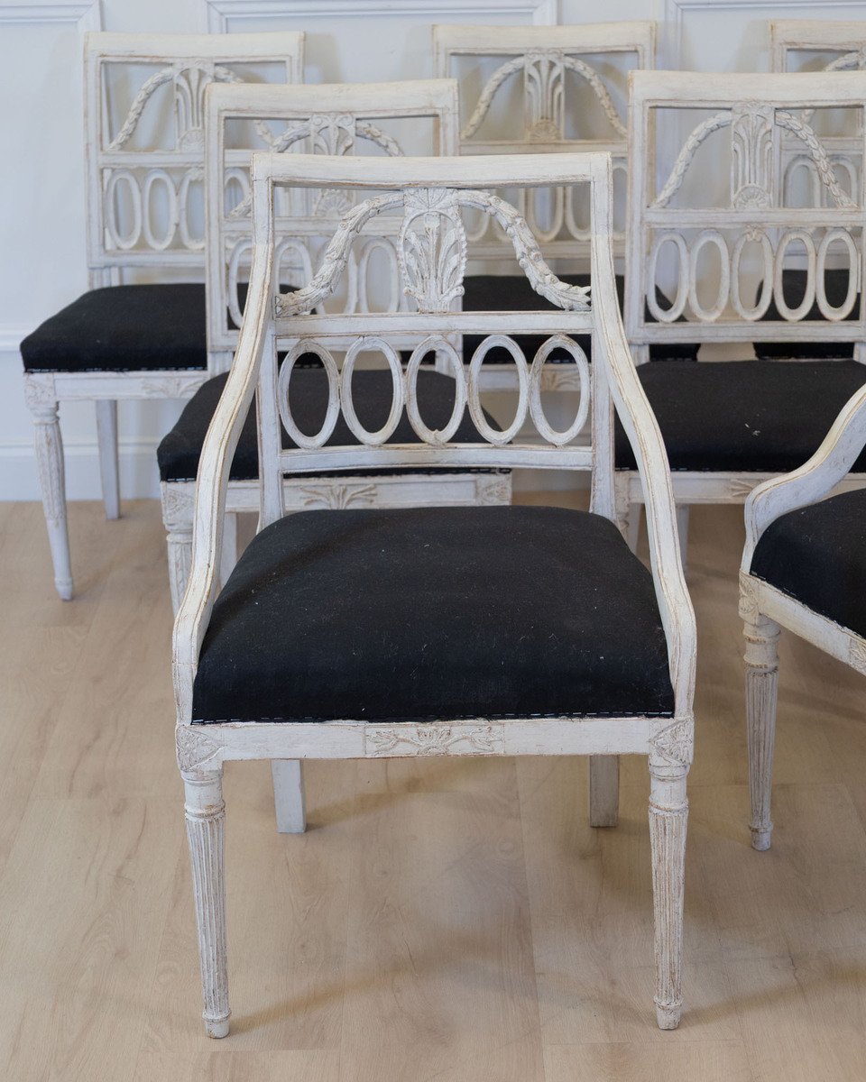 Set of two armchairs and six chairs - JAA