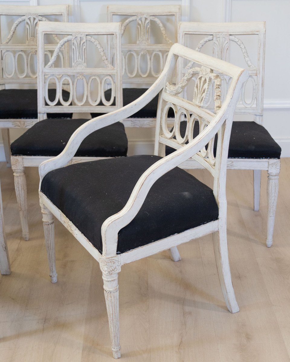 Set of two armchairs and six chairs - JAA