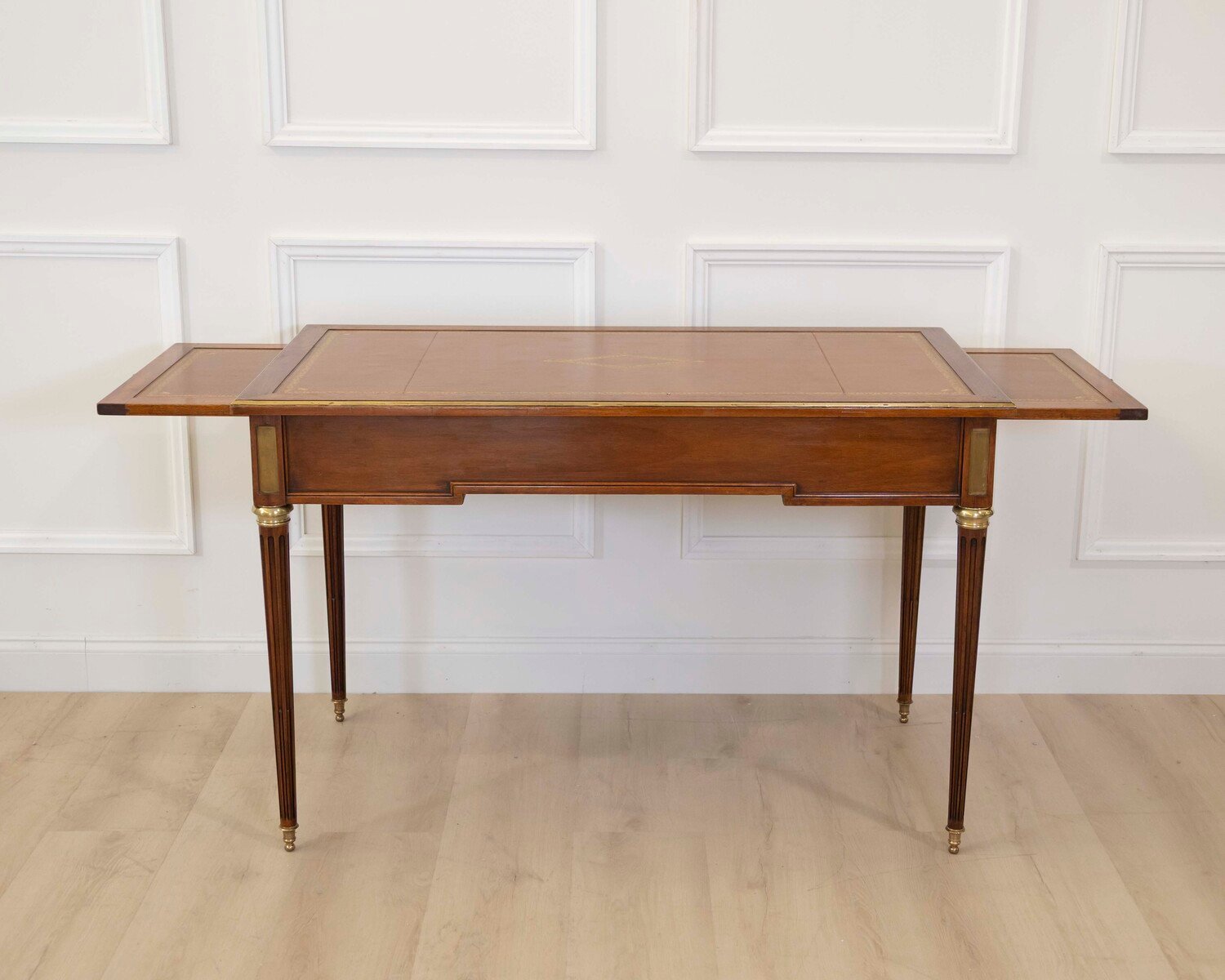 French 20th Century Louis XVI Style Mahogany Flat Desk - JAA