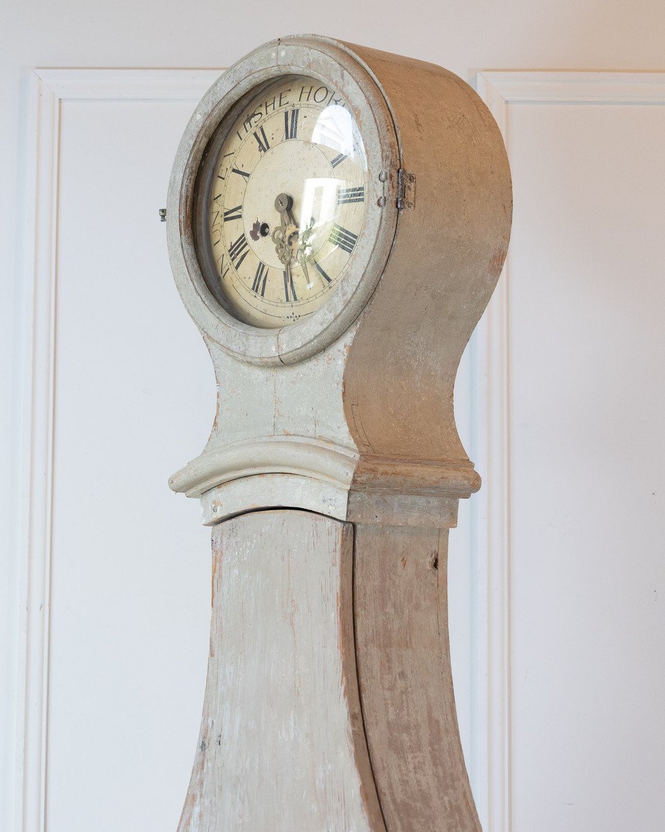 Gustavian Tall Case Clock in Original Paint, circa 1820 - JAA