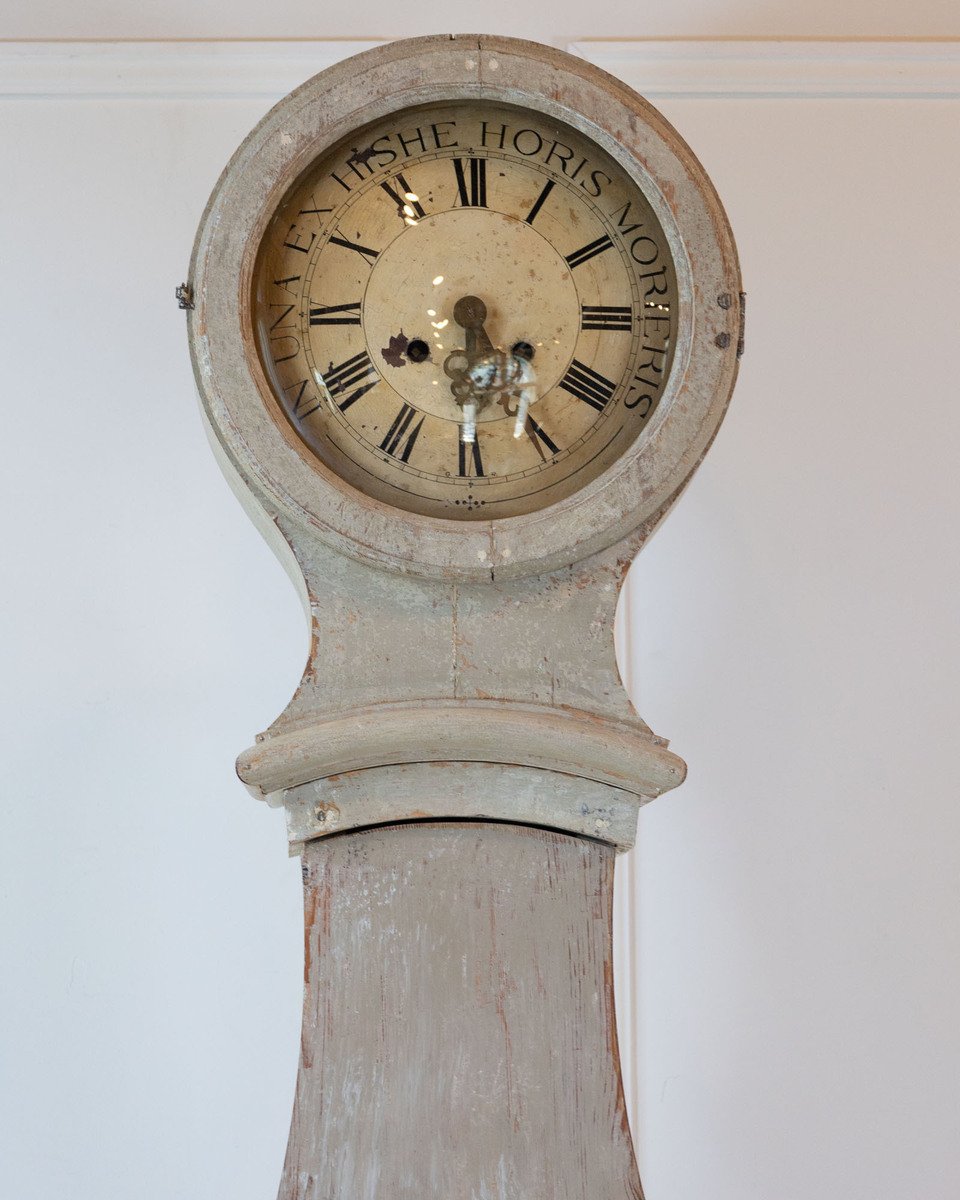 Gustavian Tall Case Clock in Original Paint, circa 1820 - JAA