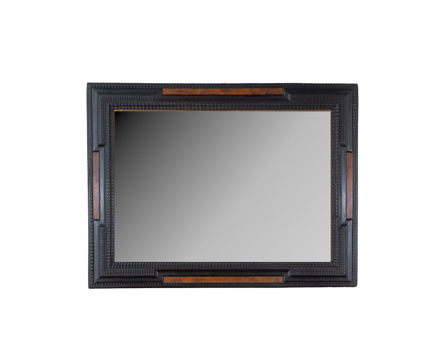 Large 19th Century Italian Ebonized and Faux Tortoiseshell Mirror
