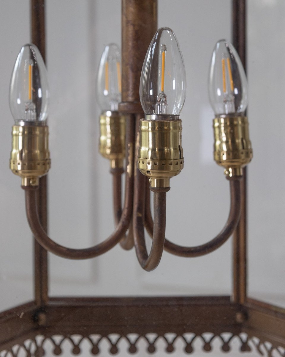 English 21st Century Gilt Brass Gothic-Style Lantern - JAA