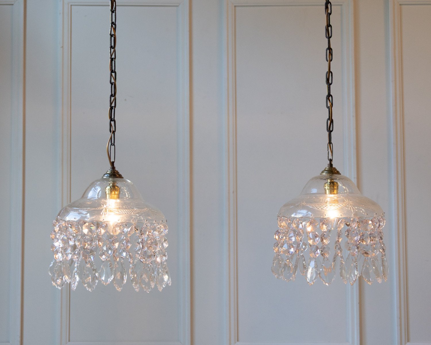 Pair of French Crystal Lights - JAA