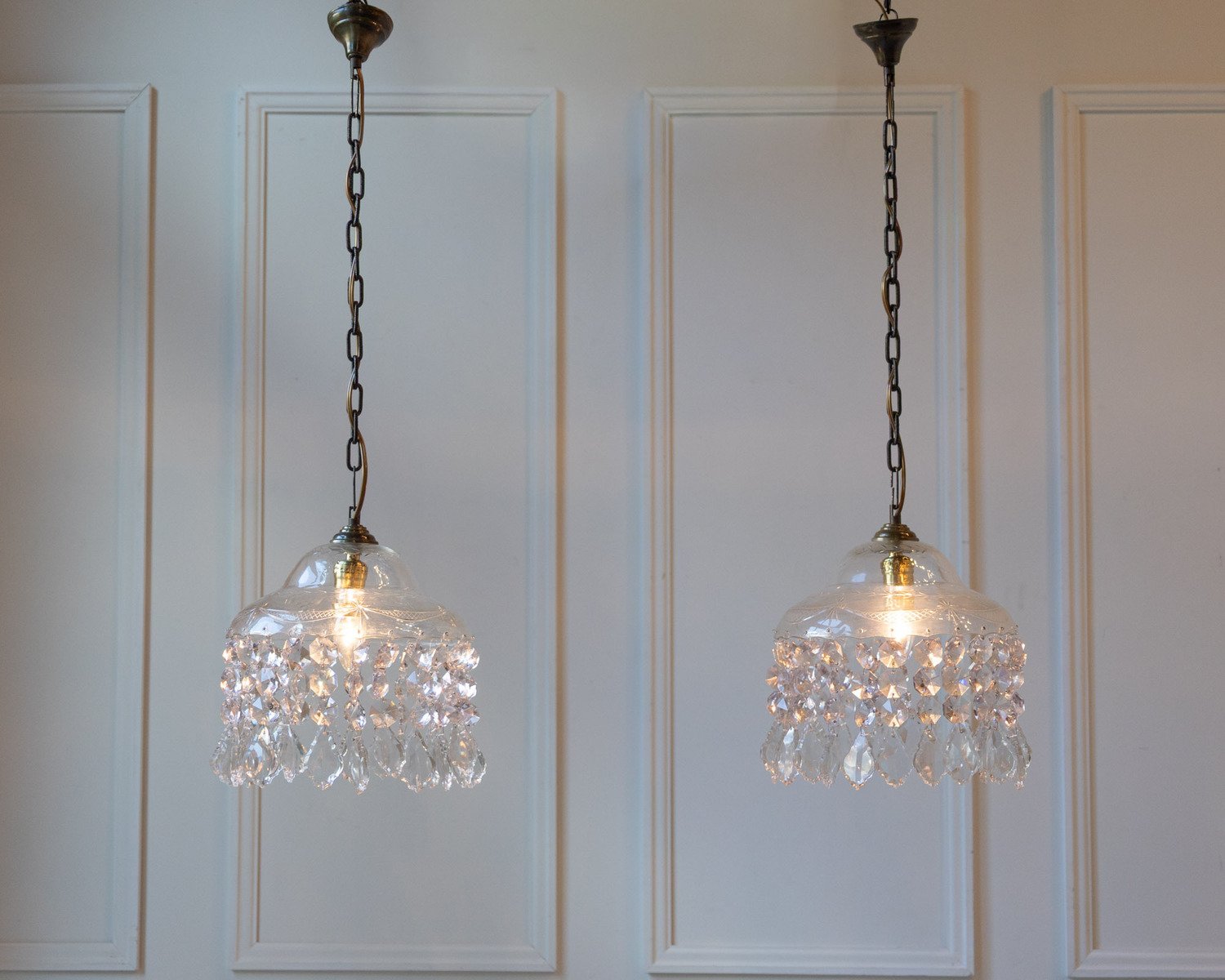 Pair of French Crystal Lights - JAA