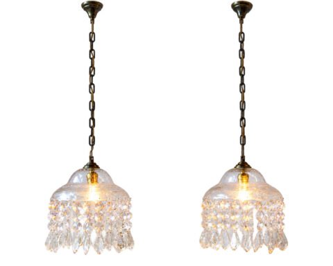 Pair of French Crystal Lights
