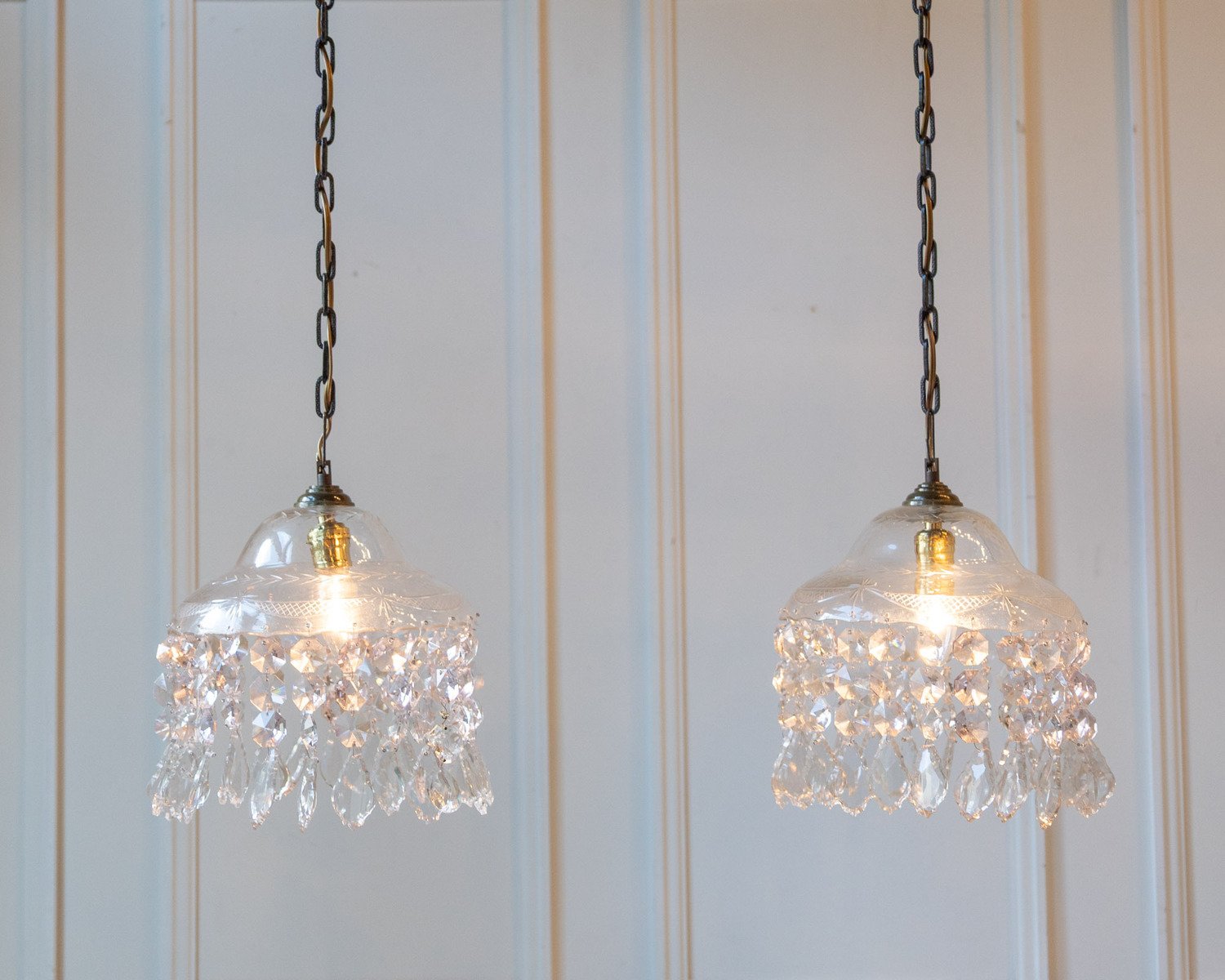 Pair of French Crystal Lights - JAA