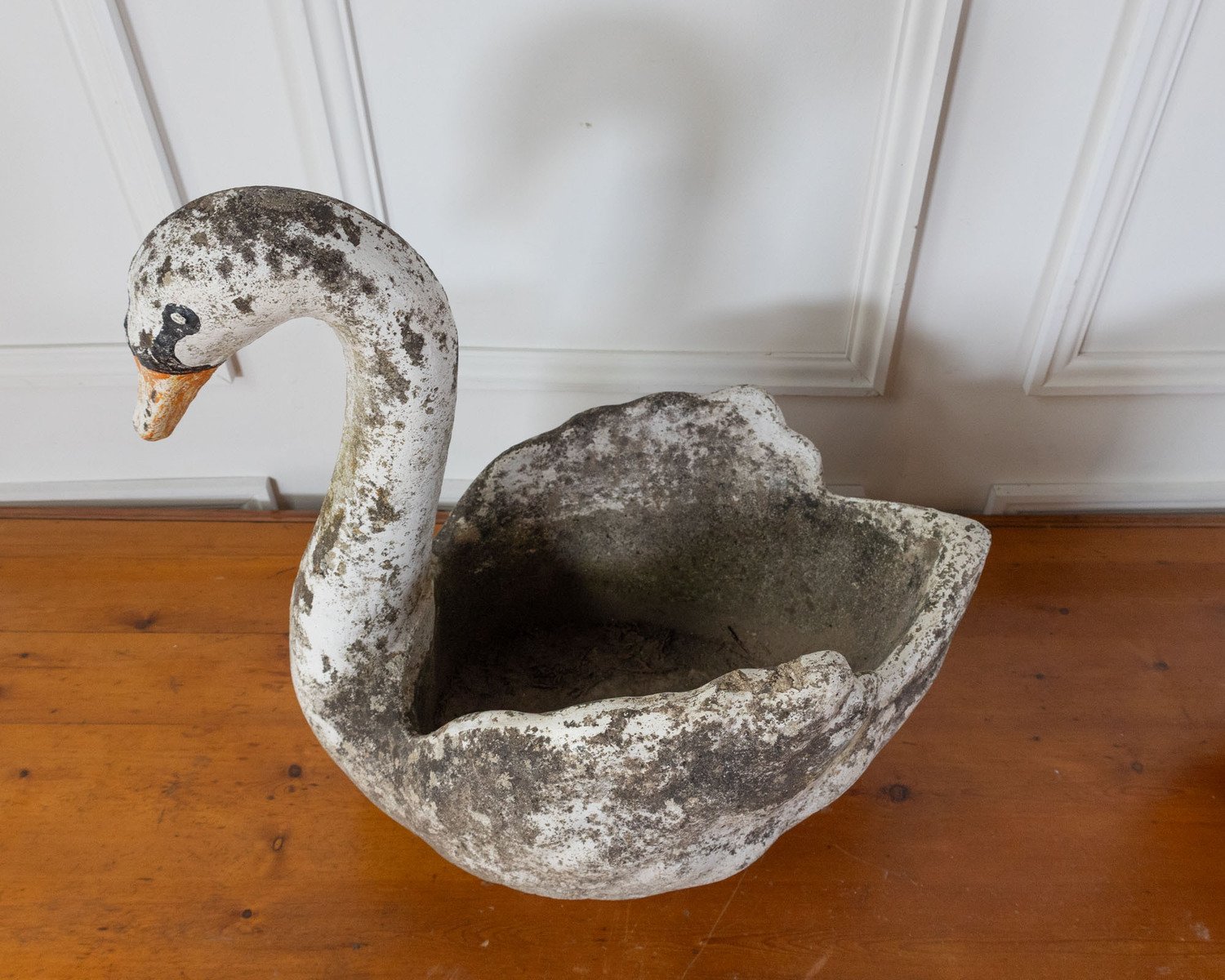 Pair of English Cast Stone Swan Planters, circa 1950 - JAA